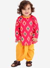 Pink Colour KID1 Ekkat Boys Print Kurta Dhoti Festive Wear Kids Latest Collection K21DB154PI